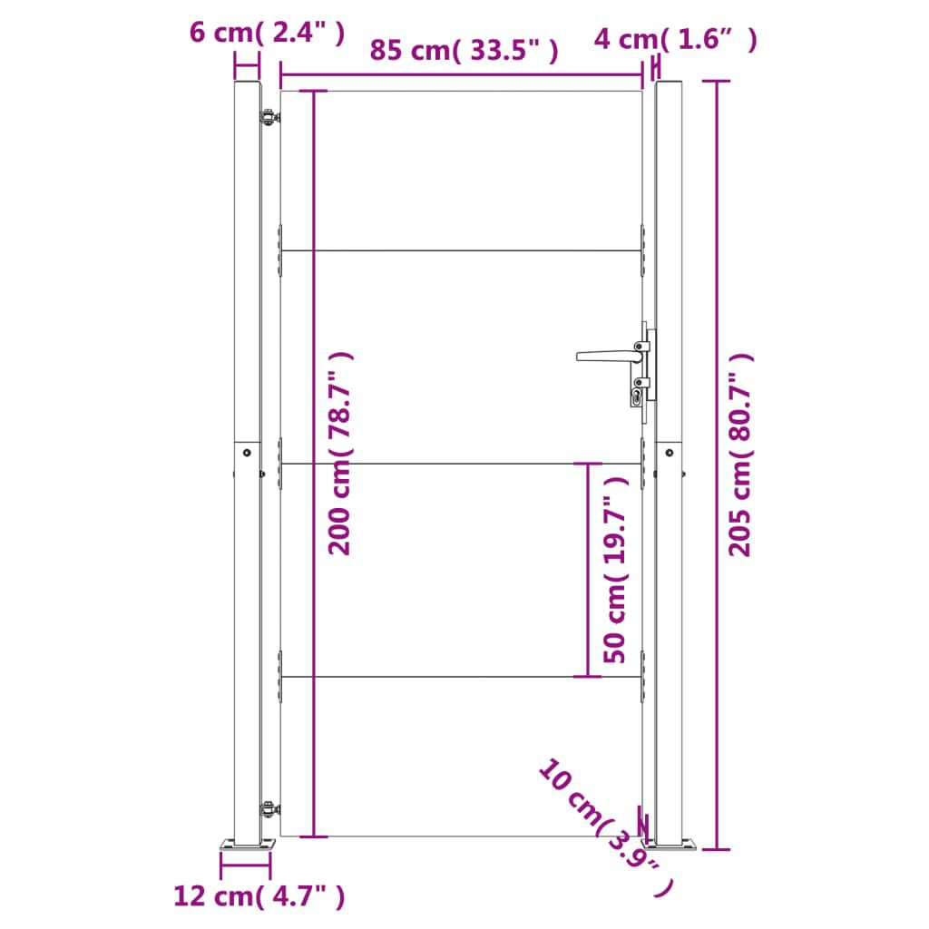 vidaXL Πύλη Κήπου 105 x 205 εκ. από Ατσάλι Corten