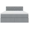 vidaXL Κρεβάτι με αποθηκευτικό χώρο και στρώμα με στρώμα Ανοιχτό γκρι
