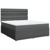 vidaXL Κρεβάτι Boxspring με Στρώμα Σκούρο Γκρι 180x200 εκ Υφασμάτιν