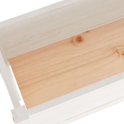 vidaXL Ζαρντινιέρα Λευκή 110 x 31 x 70 εκ. από Μασίφ Ξύλο Πεύκου
