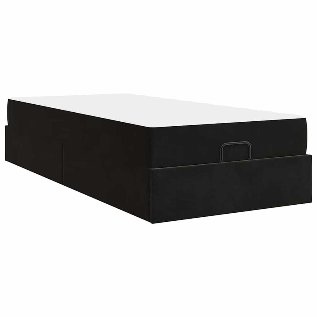 vidaXL Σκελετός Κρεβατιού με στρώμα Μαύρο 90 x 190 cm Βελούδο