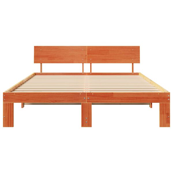 vidaXL Σκελετός Κρεβατιού Καφέ 150 x 200 cm Μασίφ ξύλο πεύκου