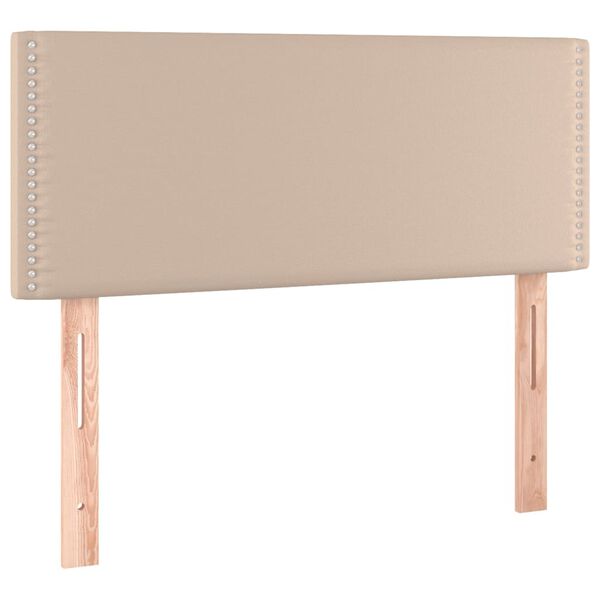 vidaXL Κρεβάτι Boxspring με Στρώμα Καπουτσίνο 90x200εκ.από Συνθ. Δέρμα