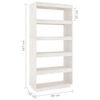 vidaXL Βιβλιοθήκη/Διαχωρ. Χώρου Λευκό 80x35x167 εκ. Μασίφ Ξύλο Πεύκου