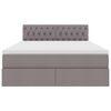 vidaXL Κρεβάτι με αποθηκευτικό χώρο και LED Taupe 140 x 190 cm