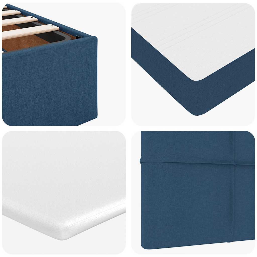 vidaXL Οθωμανικό κρεβάτι με στρώμα μπλε 90x200cm ύφασμα