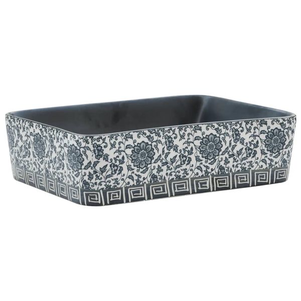 vidaXL Νιπτήρας Ορθογώνιος Μαύρος/Μπλε 46 x 35,5 x 13,5 εκ. Κεραμικός