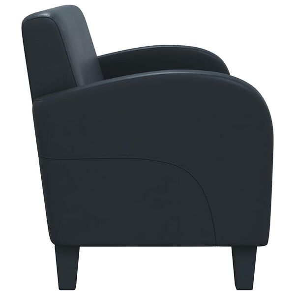 vidaXL Καναπές Διθέσιος Μαύρος από Συνθετικό Δέρμα