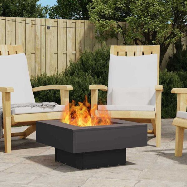 vidaXL Φωτιά Μαύρο 60 x 60 x 30 cm Κρύα έλαση από χάλυβα