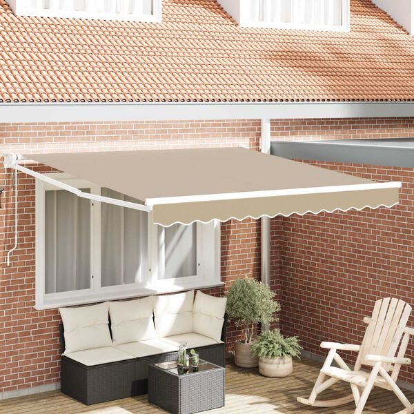 vidaXL Αυτόματη Ανασυρόμενη Τέντα Μπεζ 350x250 cm