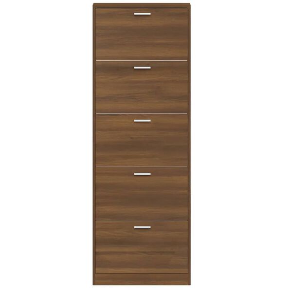 vidaXL Παπουτσοθήκη Καφέ Δρυς 59x17x169 εκ. από Επεξεργασμένο Ξύλο