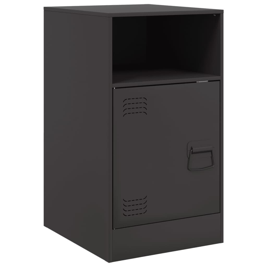 vidaXL Κομοδίνο Μαύρο 34,5x39x62 εκ. από Χάλυβα