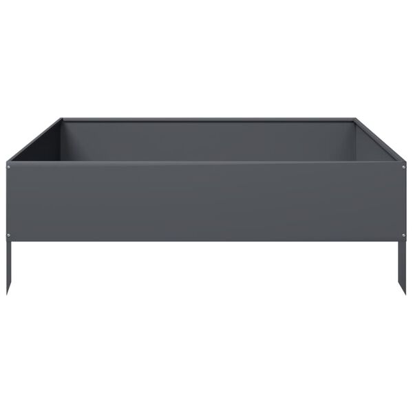 vidaXL Ζαρντινιέρα Υπερυψωμένη Ανθρακί 100x100x33,5 εκ. Ατσάλι
