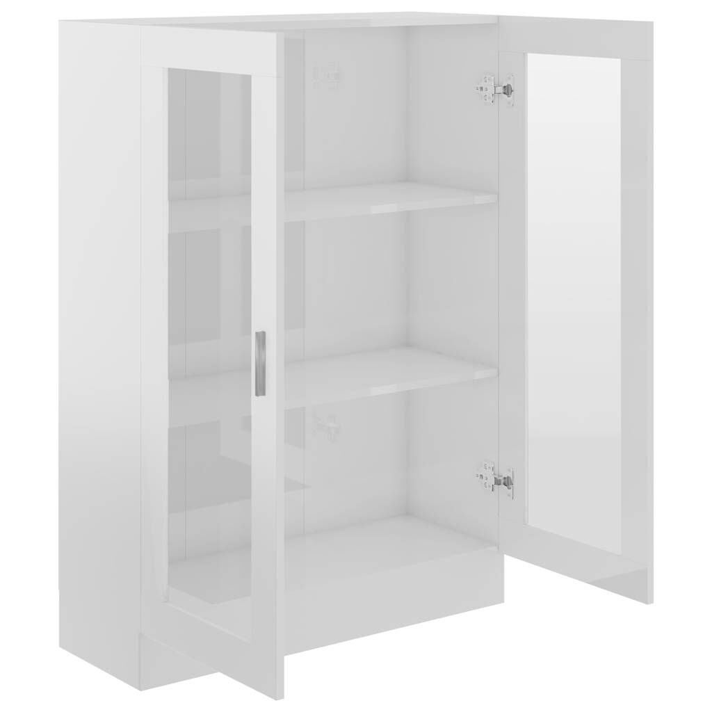 vidaXL Βιτρίνα Γυαλιστερό Λευκό 82,5 x 30,5 x 115 εκ. Επεξ. Ξύλο