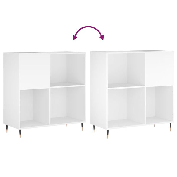 vidaXL Έπιπλο Δίσκων Λευκό 84,5 x 38 x 89 εκ. από Επεξεργασμένο Ξύλο
