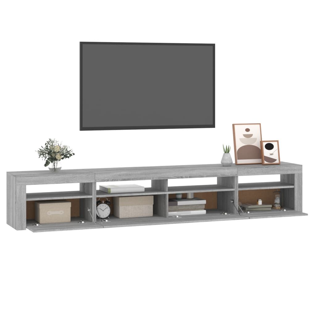 vidaXL Έπιπλο Τηλεόρασης με LED Γκρι Sonoma 240x35x40 εκ.