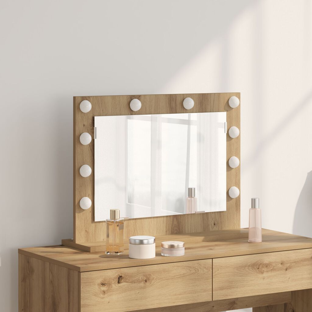 vidaXL Καθρέφτης Vanity Ξύλο Δρυός Επεξεργασμένο Ξύλο 60 x 45 x 18 εκ.