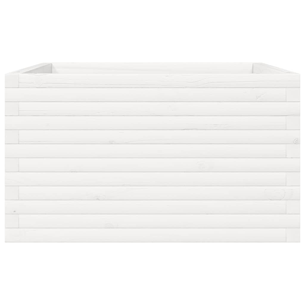 vidaXL Ζαρντινιέρα Κήπου Λευκή 80x80x45,5 εκ. από Μασίφ Ξύλο Πεύκου
