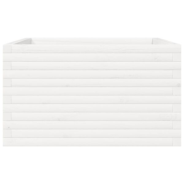 vidaXL Ζαρντινιέρα Κήπου Λευκή 80x80x45,5 εκ. από Μασίφ Ξύλο Πεύκου