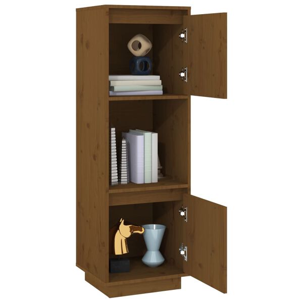 vidaXL Ντουλάπι Ψηλό Μελί 38 x 35 x 117 εκ. από Μασίφ Ξύλο Πεύκου