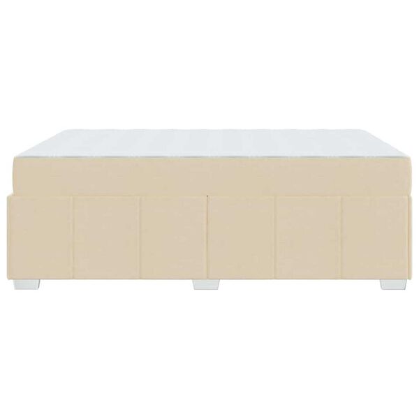 vidaXL Σκελετός Κρεβατιού με στρώμα Κρεμ 160 x 200 cm ύφασμα