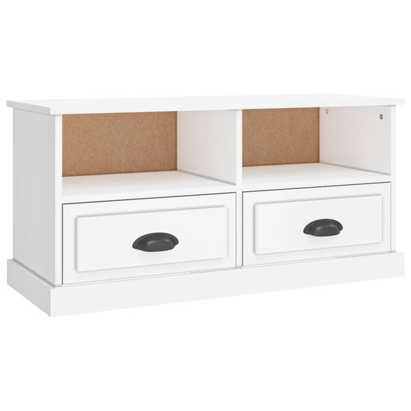 vidaXL Έπιπλο Τηλεόρασης Γυαλ. Λευκό 93x35,5x45 εκ. Επεξεργασμένο Ξύλο