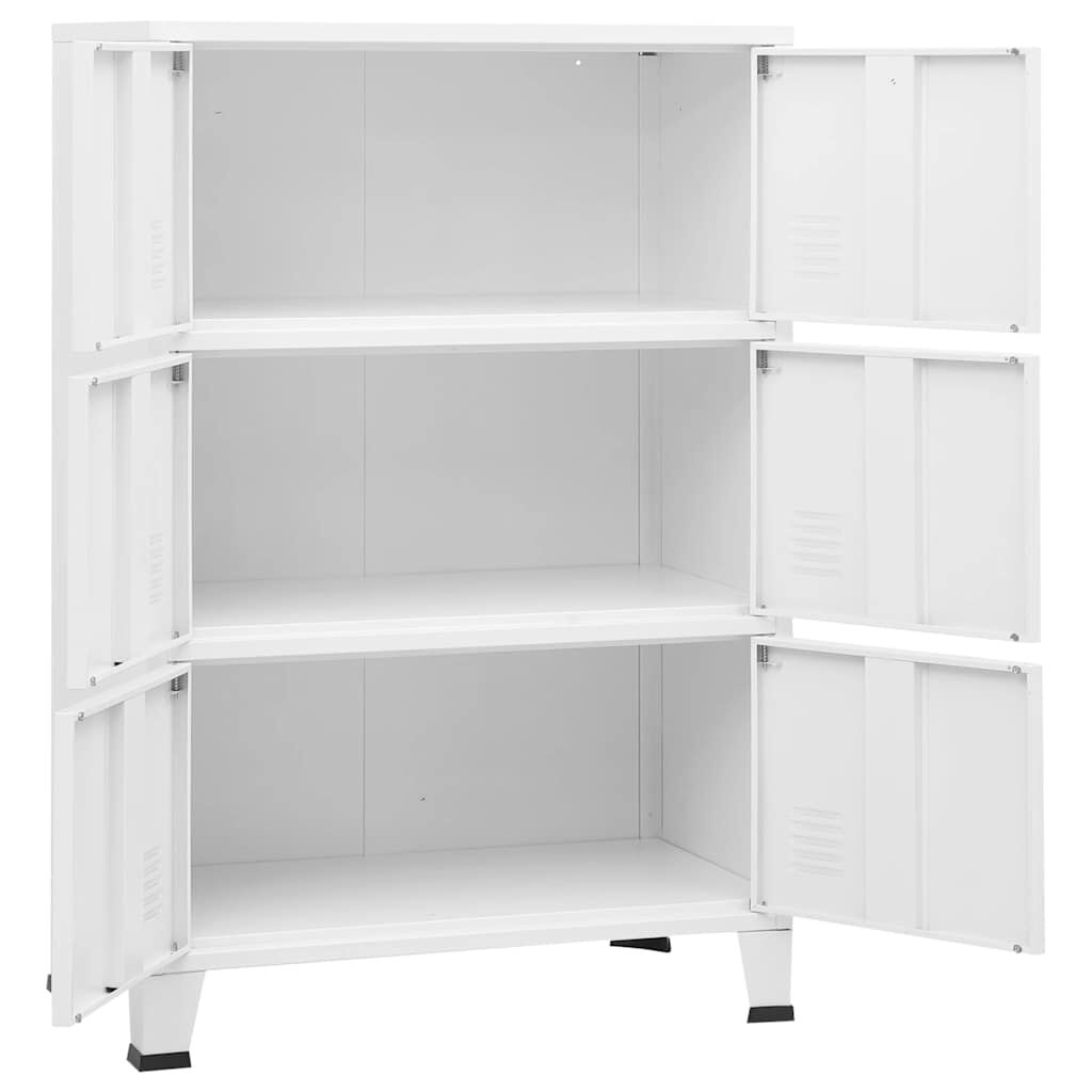 vidaXL Αρχειοθήκη Βιομηχανικού Στιλ Λευκή 75 x 40 x 115 εκ. Ατσάλινη