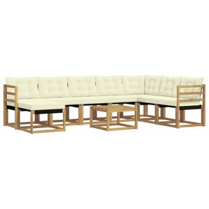 vidaXL &Sigma;&epsilon;&iota;&rho;ά &Kappa;&alpha;&nu;&alpha;&pi;έ &Epsilon;&xi;&omega;&tau;&epsilon;&rho;&iota;&kappa;&omicron;ύ &mu;&epsilon; &mu;&alpha;&xi;&iota;&lambda;ά&rho;&iota; 9 pcs &Lambda;&epsilon;&upsilon;&kappa;ό &kappa;&alpha;&iota; &Kappa;&rho;&epsilon;&mu;