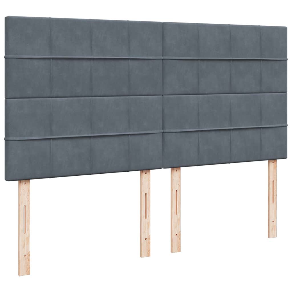 vidaXL Κρεβάτι Boxspring με Στρώμα Σκούρο Γκρι 180x200 εκ. Βελούδινο