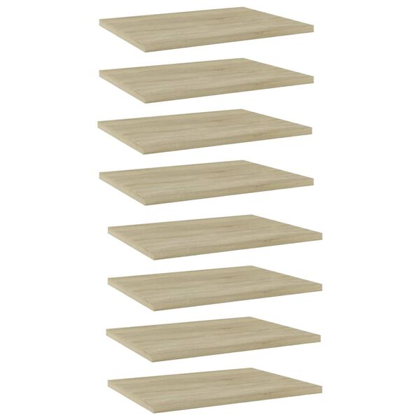 vidaXL Ράφια Βιβλιοθήκης 8 τεμ. Sonoma Δρυς 40x30x1,5 εκ. Μοριοσανίδα