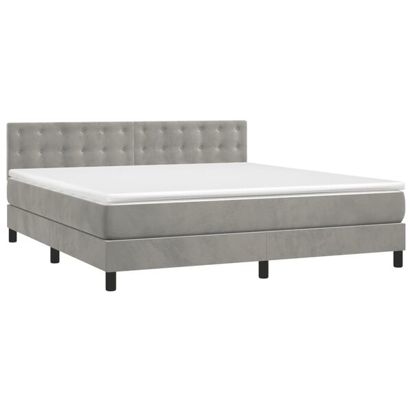 vidaXL &Kappa;&rho;&epsilon;&beta;ά&tau;&iota; Boxspring &mu;&epsilon; &Sigma;&tau;&rho;ώ&mu;&alpha; & LED &Alpha;&nu;.&Gamma;&kappa;&rho;&iota; 160x200 &epsilon;&kappa;. &Beta;&epsilon;&lambda;&omicron;ύ&delta;&iota;&nu;&omicron;