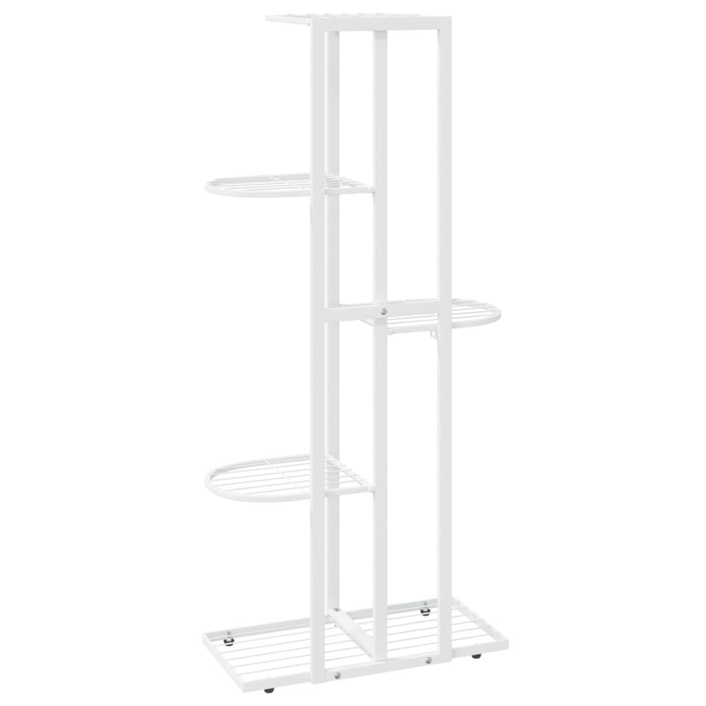vidaXL Ανθοστήλη 5 Επιπέδων Λευκή 43 x 22 x 98 εκ. Μεταλλική