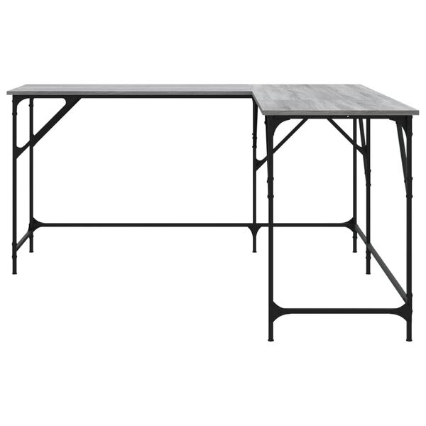 vidaXL Γραφείο Γκρι Sonoma 149x149x75 εκ. από Επεξεργασμένο Ξύλο