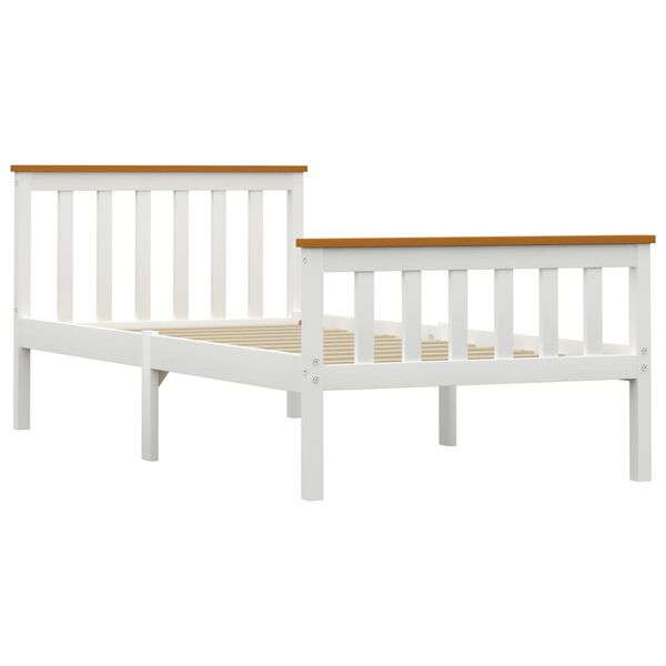 vidaXL Πλαίσιο Κρεβατιού με 2 Συρτάρια Λευκό 90 x 200 εκ. Ξύλο Πεύκου