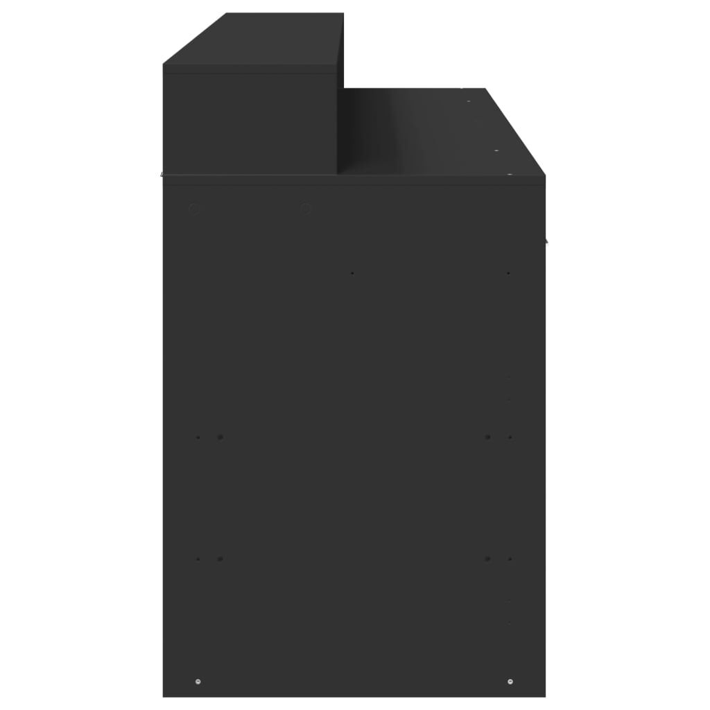 vidaXL Γραφείο με LED Μαύρο 140x55x91 εκ. από Επεξεργασμένο Ξύλο