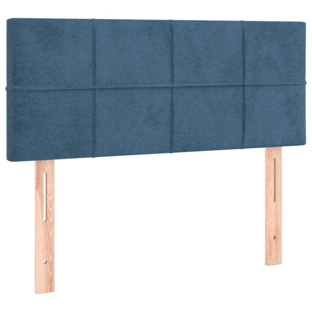 vidaXL Κρεβάτι Boxspring με Στρώμα Σκούρο Μπλε 100x200 εκ. Βελούδινο
