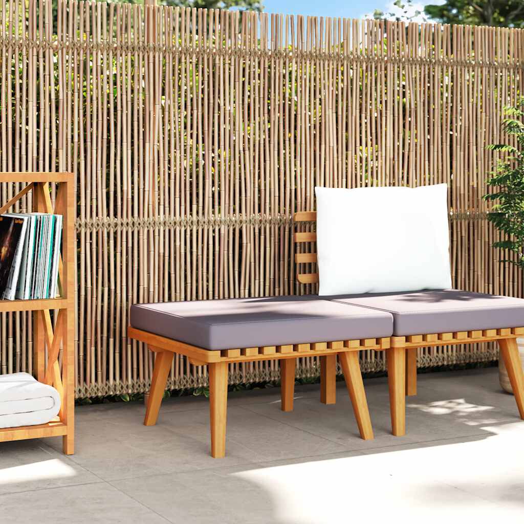 vidaXL Υποπόδιο Κήπου 60x60x29 εκ. από Μασίφ Ξύλο Ακακίας με Μαξιλάρι