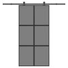 vidaXL &Sigma;&upsilon;&rho;ό&mu;&epsilon;&nu;&eta; &pi;ό&rho;&tau;&alpha; &mu;&epsilon; &sigma;&epsilon;&tau; &upsilon;&lambda;&iota;&kappa;&omicron;ύ 102,5x205 cm &alpha;&pi;ό &gamma;&upsilon;&alpha;&lambda;ί&&Alpha;&lambda;&omicron;&upsilon;&mu;ί&nu;&iota;&omicron;