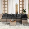 vidaXL Σετ Καναπέ Κήπου με μαξιλάρι 7 pcs Γκρι Πολυ ράταν