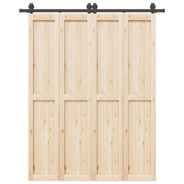 vidaXL Μηχανισμός Συρόμενης Μεσόπορτας Μαύρος 183 εκ. Ατσάλινος