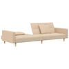 vidaXL Καναπές Κρεβάτι Διθέσιος Κρεμ Υφασμάτινος με Δύο Μαξιλάρια