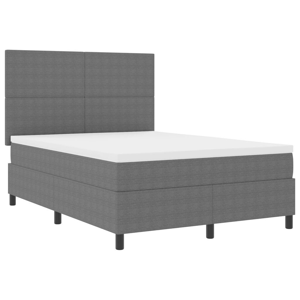 vidaXL Κρεβάτι με Στήριξη & LED Φως Γκρι 160x200 εκ Βελούδο