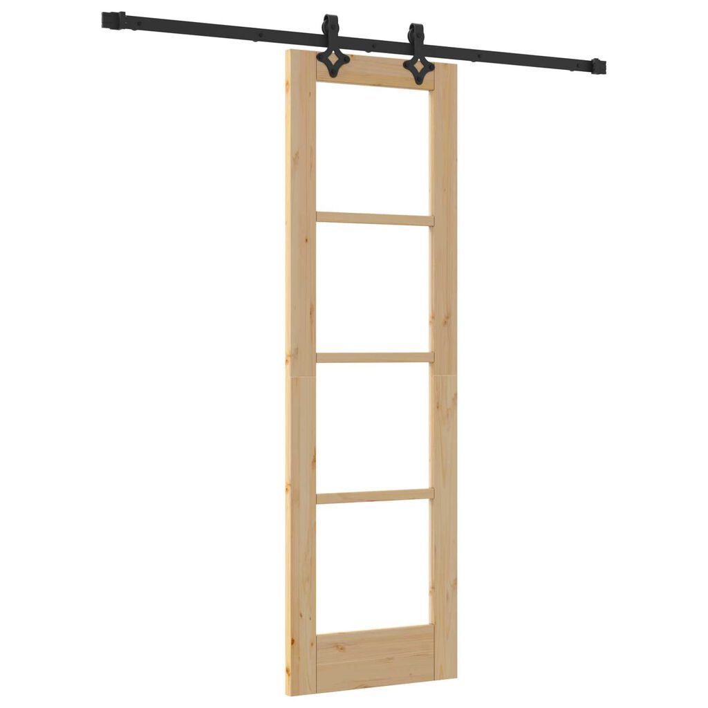 vidaXL Συρόμενη Πόρτα ORKDAL Καφέ 61 x 198.5 εκ. Ξύλο και μέταλλο