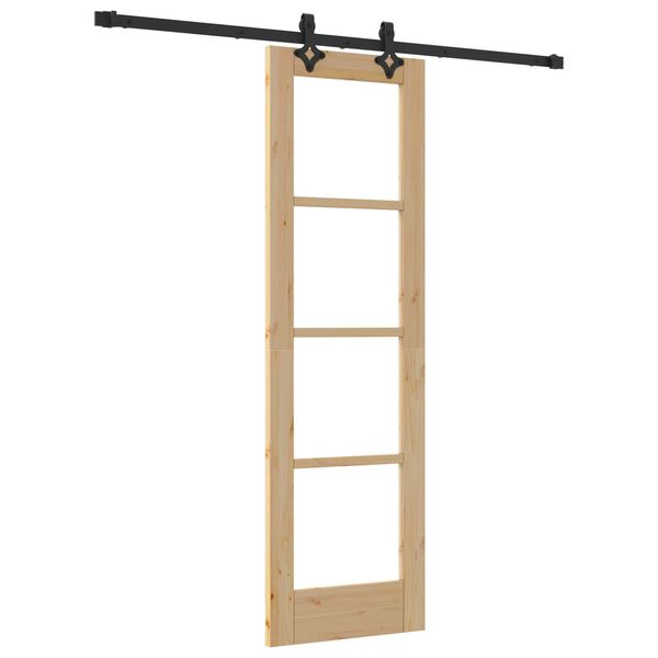vidaXL Συρόμενη Πόρτα ORKDAL Καφέ 61 x 198.5 εκ. Ξύλο και μέταλλο