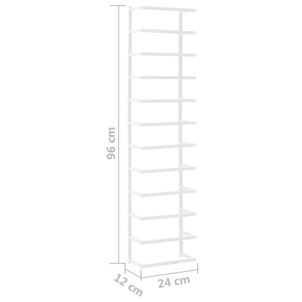 vidaXL Βάση για Πετσέτες Επιτοίχια Λευκή 24 x 12 x 96 εκ. Ατσάλινη