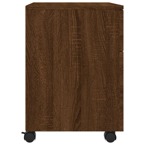 vidaXL Αρχειοθήκη Φορητή Καφέ Δρυς 45x38x54 εκ. Επεξ. Ξύλο με Ρόδες