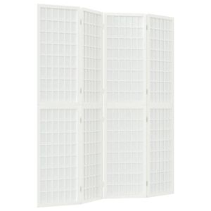 vidaXL Παραβάν Ιαπωνικού Στιλ με 4 Πάνελ Πτυσσόμενο Λευκό 160x170 εκ.