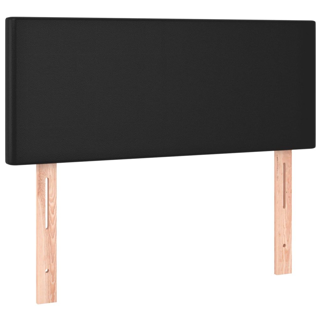 vidaXL Κρεβάτι Boxspring με Στρώμα & LED Μαύρο 100x200 εκ. Συνθ. Δέρμα