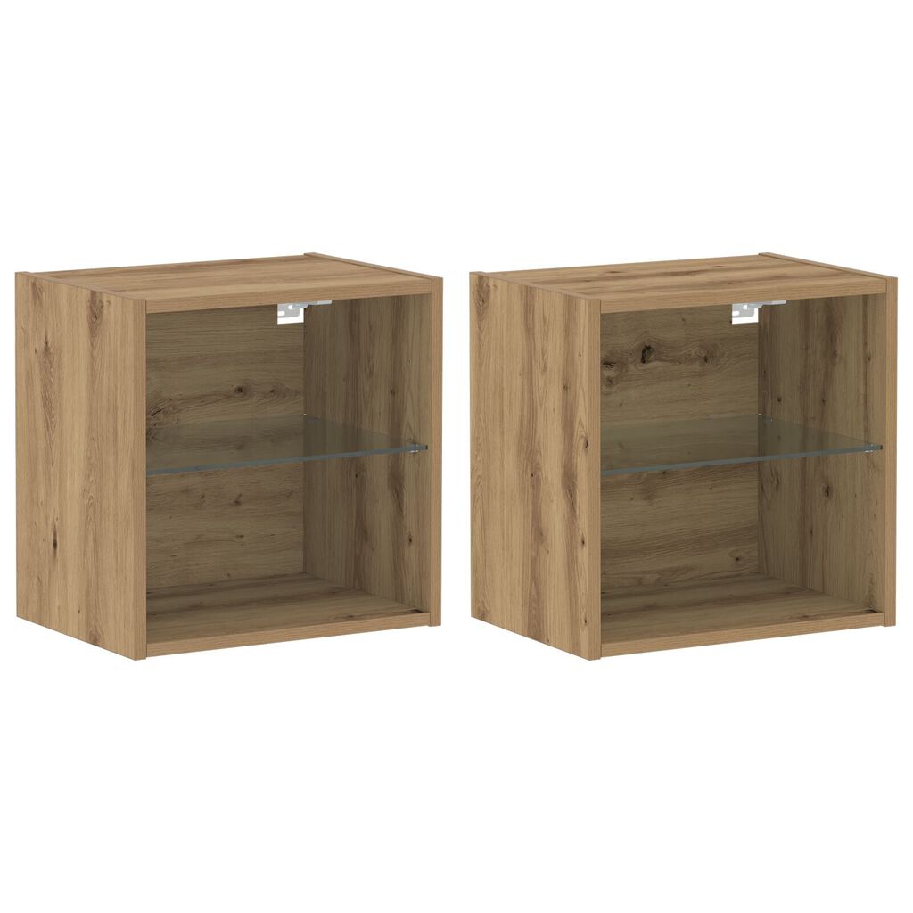 vidaXL Κρεμαστό Ράφι 2 τμχ Δρυός Artisan 40x28,5x40 εκ. Επεξεργασμένο Ξύλο