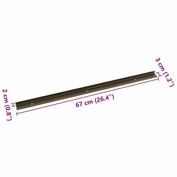 vidaXL Προστατευτικά ακμών σκάλας 10 pcs Καφέ 67 cm Αλουμίνιο